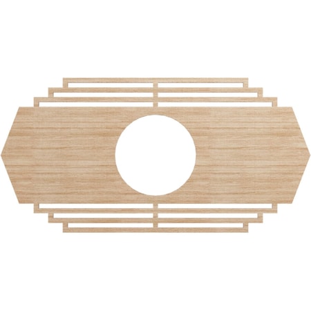 Ekena Millwork Chrysler Wood Fretwork Pierced Ceiling Medallion, Alder, 24"W x 12"H x 6 1/4"ID x 1/4"T CMWP24X12X0250CSAL